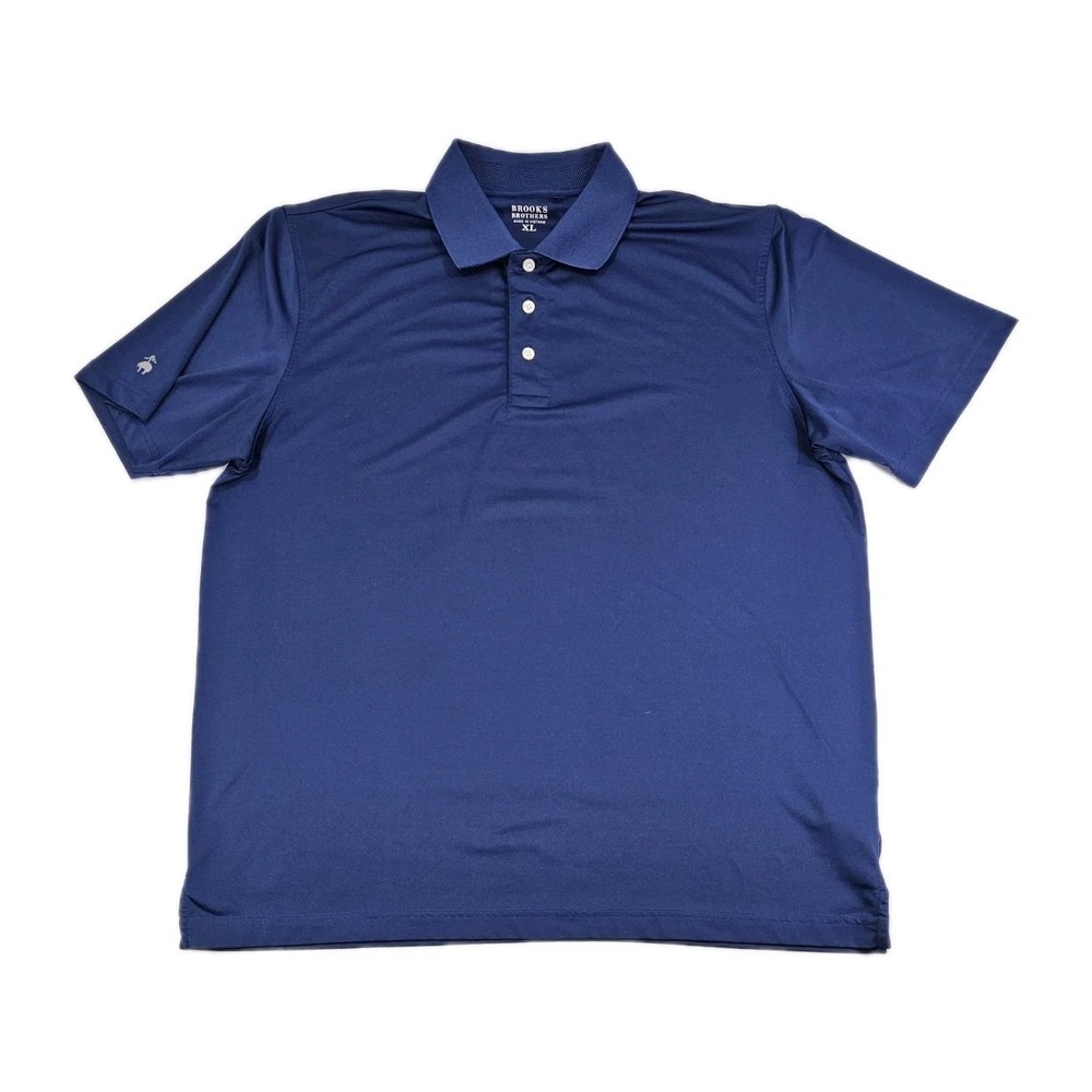 Brooks Brothers Performance Polo Shirt Mens XL Blue Short Sleeve Logo Golf Polo